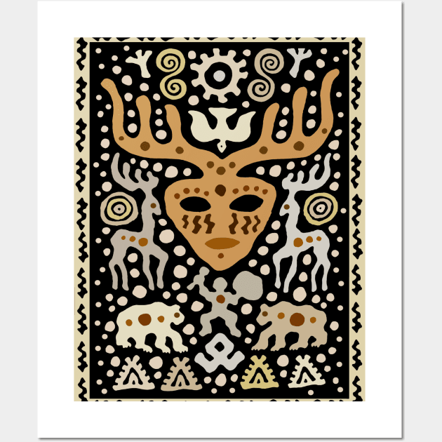 Shaman Raindeer Spirits Wall Art by Esprit-Mystique